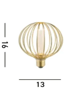 E27 LED-Leuchtmittel in Warmweiß EEK G A bis G Ø 12.5 cm in Gold