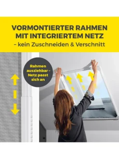 EASYmaxx Insect Protect Teleskop-Insektenschutzgitter für Dachfenster
