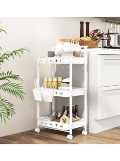 3 Ebenen Rollwagen in Weiß