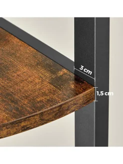 Eckregal in Braun/ Schwarz - (B)30 x (H)150 x (T)30 cm