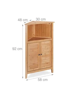 Eckschrank in Natur - (B)58 x (H)92 x (T)30 cm
