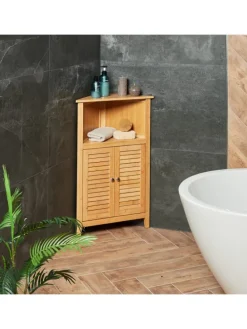 Eckschrank in Natur - (B)58 x (H)92 x (T)30 cm