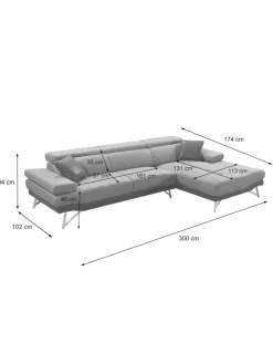 Ecksofa H92, Rechts, braun
