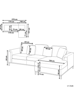 Ecksofa OSLO in Grün - (W) 270 x (H) 64 x (L) 151 cm