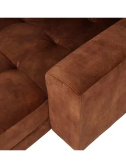 Ecksofa 3-Sitzer J54, Samt rost-rot