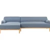 Ecksofa SOSJO in Blau/Braun - (W) 251 x (H) 74 x (L) 132 cm