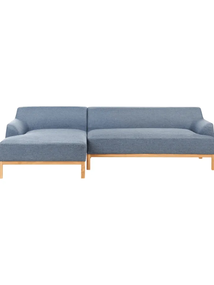 Ecksofa SOSJO in Blau/Braun - (W) 251 x (H) 74 x (L) 132 cm