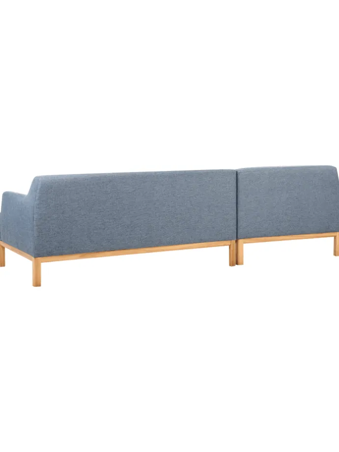 Ecksofa SOSJO in Blau/Braun - (W) 251 x (H) 74 x (L) 132 cm