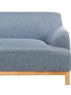 Ecksofa SOSJO in Blau/Braun - (W) 251 x (H) 74 x (L) 132 cm