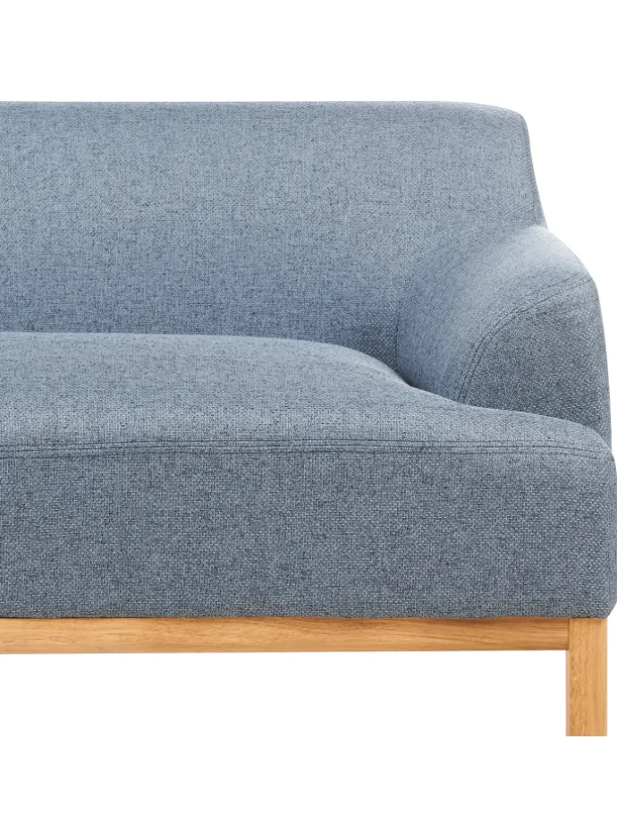 Ecksofa SOSJO in Blau/Braun - (W) 251 x (H) 74 x (L) 132 cm