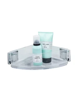 Edelstahl-Eckablage "Quadro" - (B)28 x (H)8,5 x (T)19,5 cm