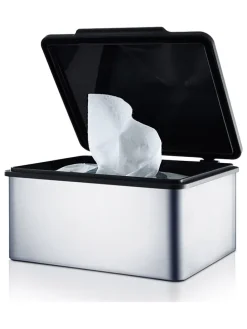 Edelstahl-Feuchttücherbox "Menoto" in Silber - (B)15 x (H)7,5 x (T)13 cm
