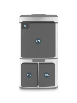 Edelstahl-Recycling-Mülleimer - 69 l