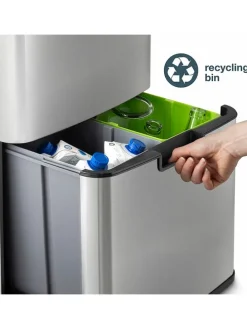 Edelstahl-Recycling-Mülleimer - 64 l