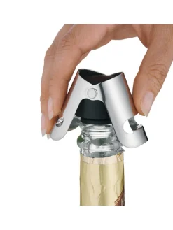 Edelstahl-Sektflaschen-Verschluss ''Clever&More'' - (H)5 x Ø 4 cm