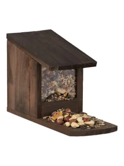 Eichhörnchen Futterhaus in Dunkelbraun - (B)12x (H)17,5 x (T)25 cm