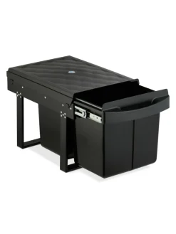 Einbaumülleimer in Schwarz - 2x 15 l