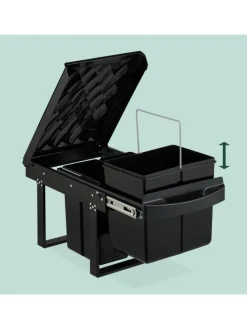 Einbaumülleimer in Schwarz - 2x 15 l