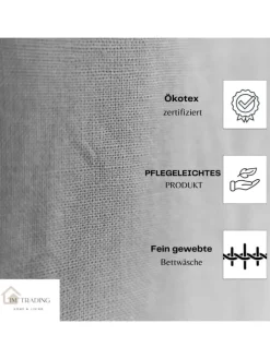 Einfarbige Bettwäsche 100% Baumwolle in Dunkelblau