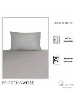 Einfarbige Bettwäsche 100% Baumwolle in Anthrazit