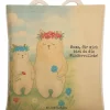 Einkaufstasche Bären mit Blumenkranz Design mit... in Weiß