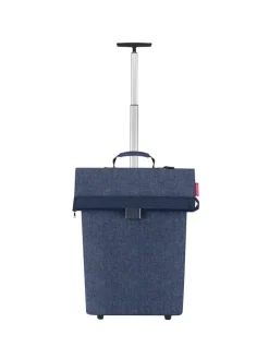 Einkaufstrolley 53 cm in herringbone dark blue