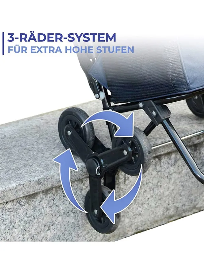 Einkaufstrolley in Dunkelblau - (B)58 x (H)103 x (T)39 cm