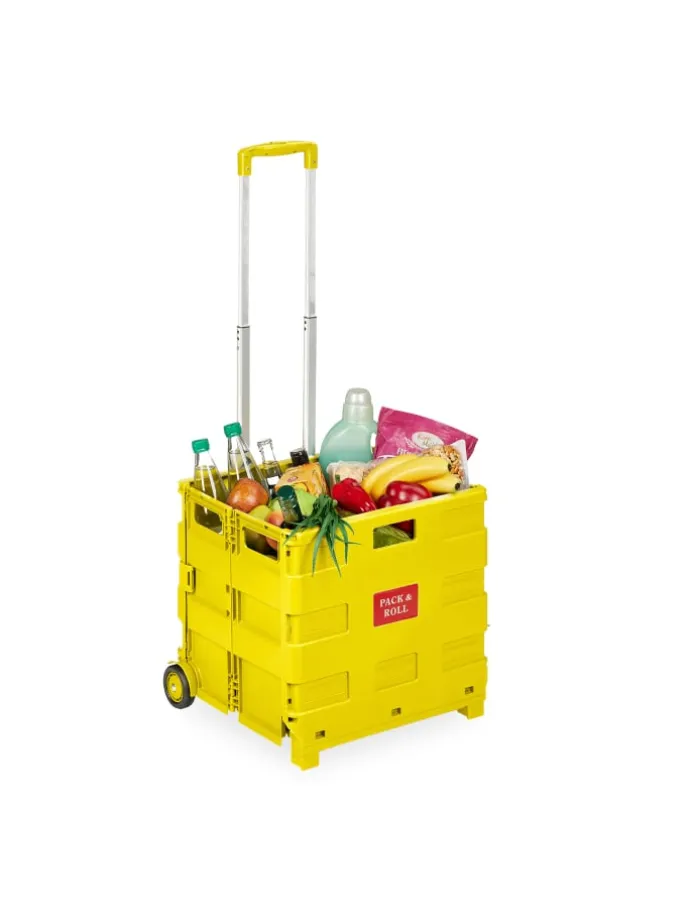 Einkaufstrolley in Gelb