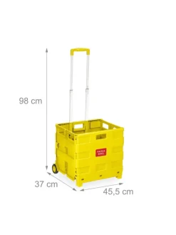Einkaufstrolley in Gelb