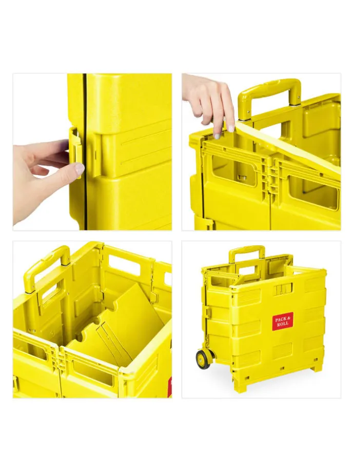 Einkaufstrolley in Gelb