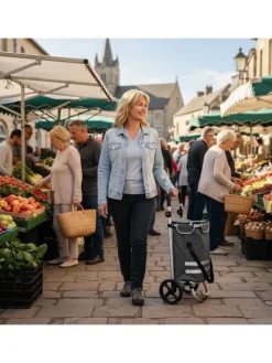 Einkaufstrolley in Grau - 45 l