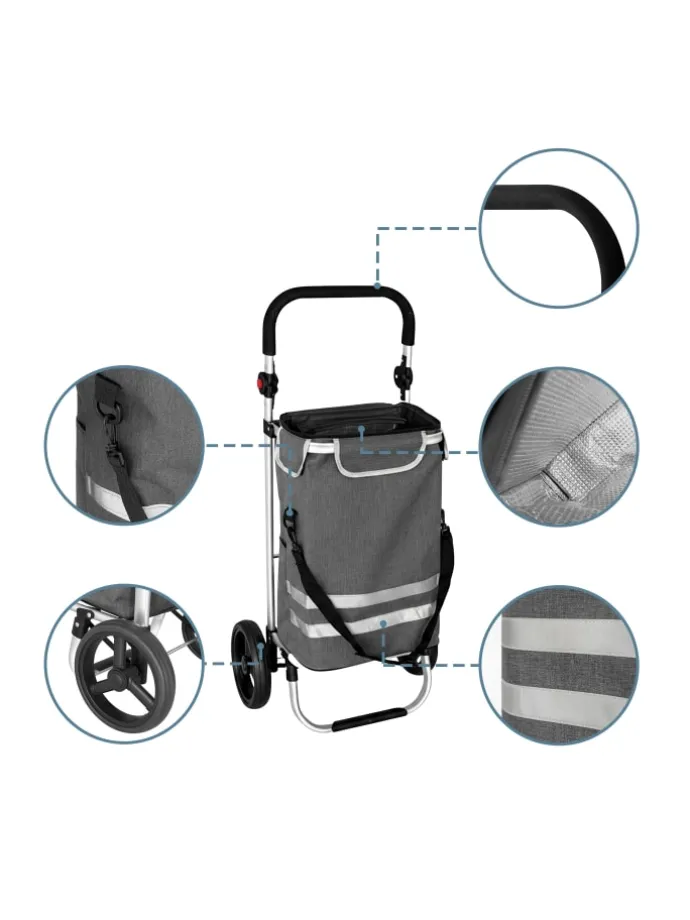 Einkaufstrolley in Grau - 45 l