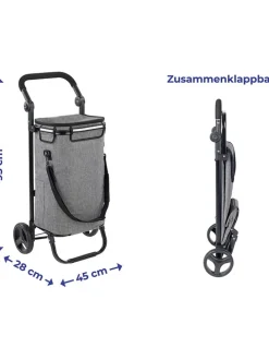 Einkaufstrolley in Grau - (B)45 x (H)95 x (T)28 cm