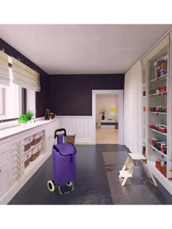 Einkaufstrolley in Rot - (B)40x (H)91 x (T)30 cm