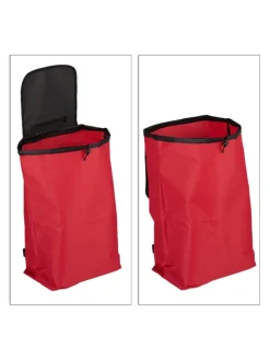 Einkaufstrolley in Rot - (B)40x (H)91 x (T)30 cm