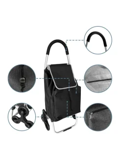 Einkaufstrolley in Schwarz - 45 l