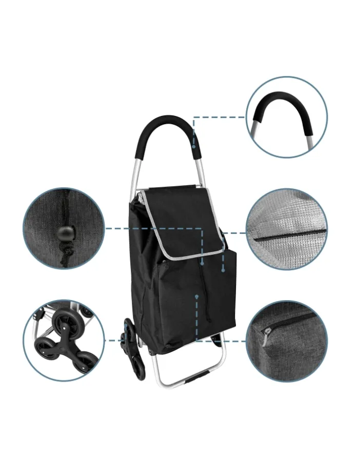 Einkaufstrolley in Schwarz - 45 l