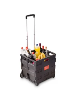 Einkaufstrolley in Schwarz - (B)42 x (H)100 x (T)37 cm