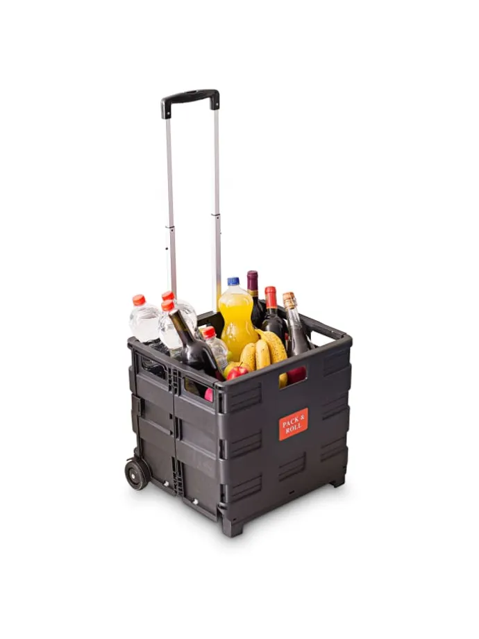 Einkaufstrolley in Schwarz - (B)42 x (H)100 x (T)37 cm