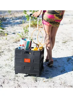 Einkaufstrolley in Schwarz - (B)42 x (H)100 x (T)37 cm