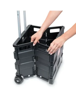 Einkaufstrolley in Schwarz - (B)42 x (H)100 x (T)37 cm