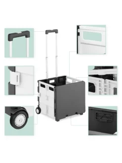 Einkaufstrolley in Weiß/ Grau