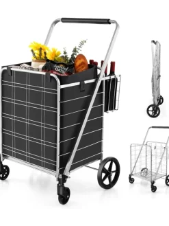 Einkaufstrolley Klappbar in Silber