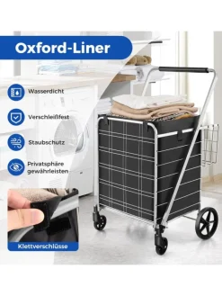 Einkaufstrolley Klappbar in Silber