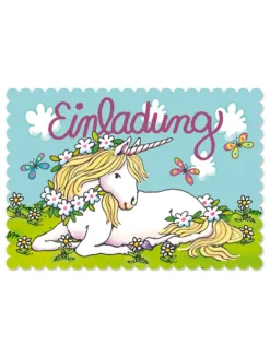 Einladungs-Set "Einhorn" in Mint