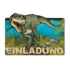 Einladungs-Set "T-Rex" in Hellgrün