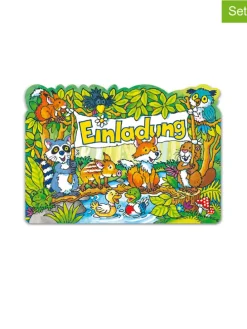 Einladungs-Set "Waldtiere" in Grün