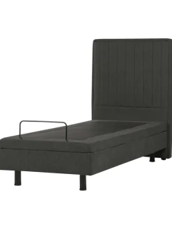 Einzelbett DUKE II in Grau/Schwarz - (W) 80 x (H) 120 x (L) 216 cm