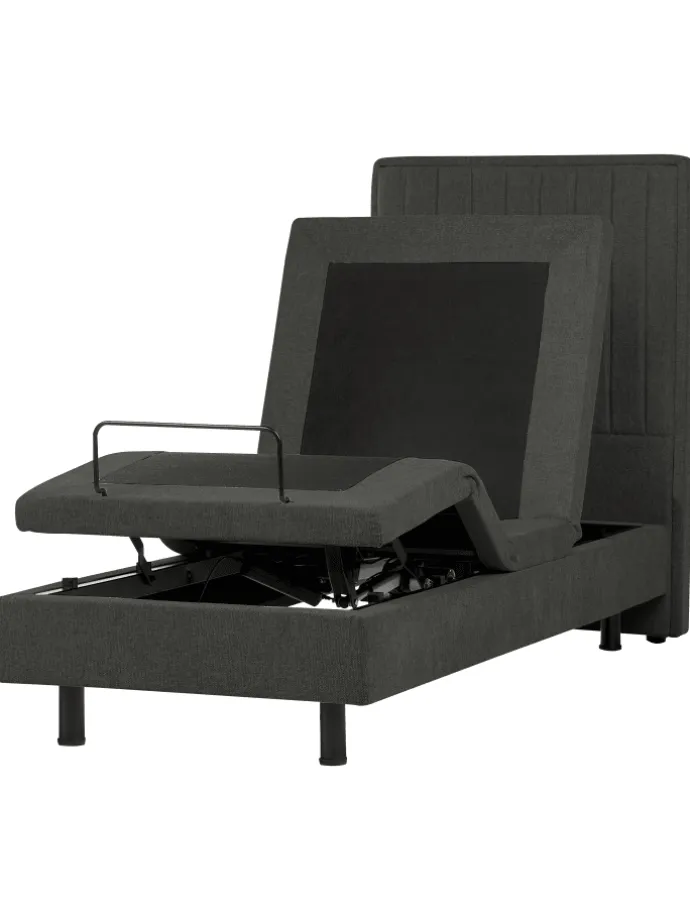 Einzelbett DUKE II in Grau/Schwarz - (W) 80 x (H) 120 x (L) 216 cm