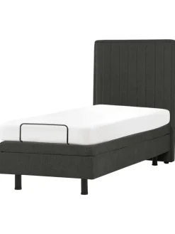 Einzelbett DUKE II in Grau/Schwarz - (W) 80 x (H) 120 x (L) 216 cm